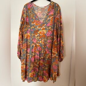 Chic Bohemian Floral Long Sleeve Dress